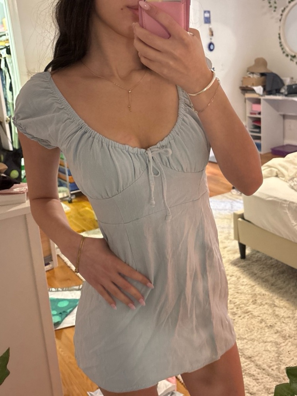 La Hearts Light Blue Mini Dress